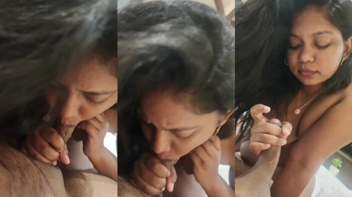 Desi Babe Taking Cum Inside her Mouth Video MMS